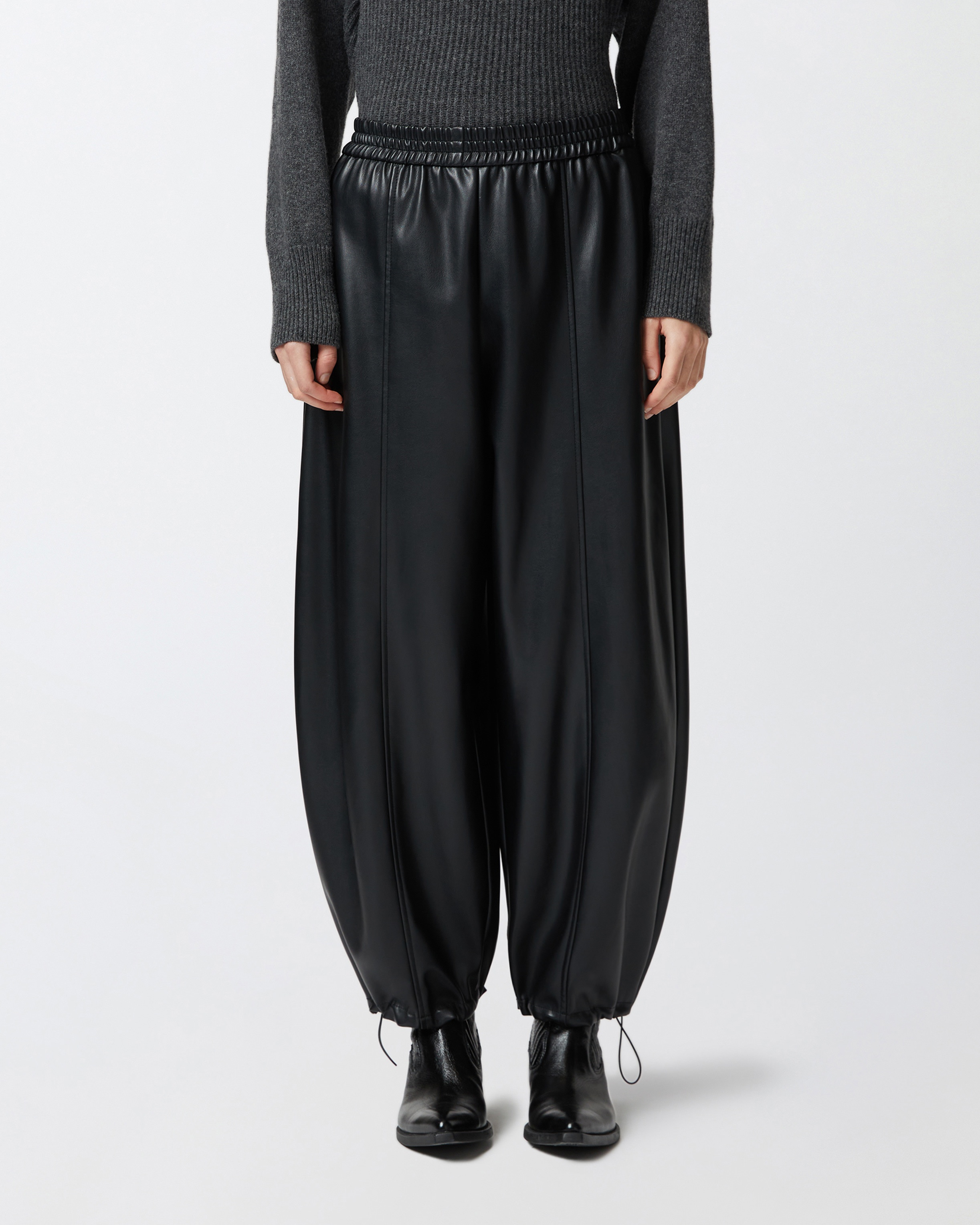 パンツ PINKO SPEZIA BALLOON TROUSERS IN FAUX LEATHER PINKO FAUX LEATHER BALLOON TROUSERS | REVERSIBLE
