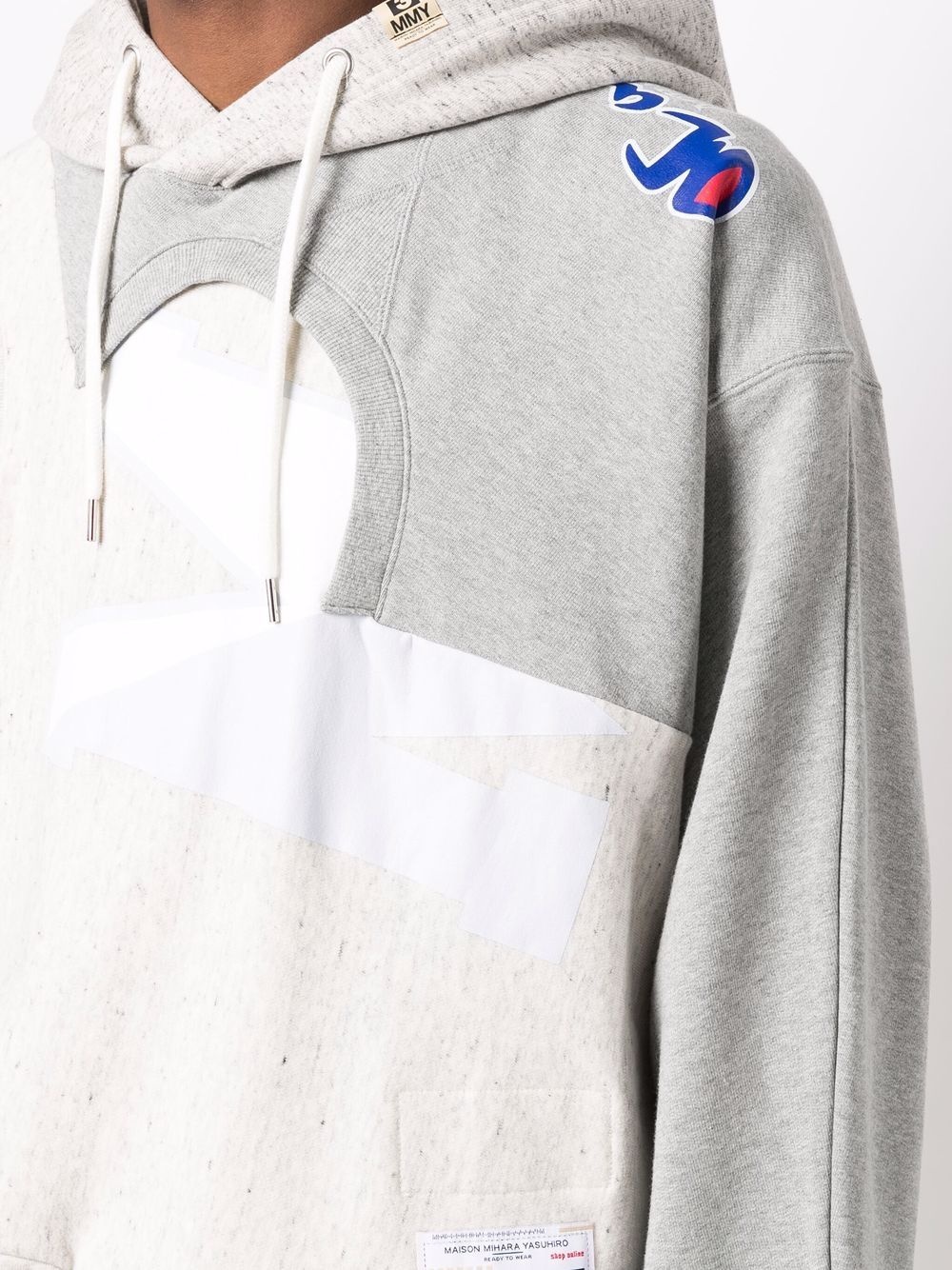 patchwork pullover hoodie - 5