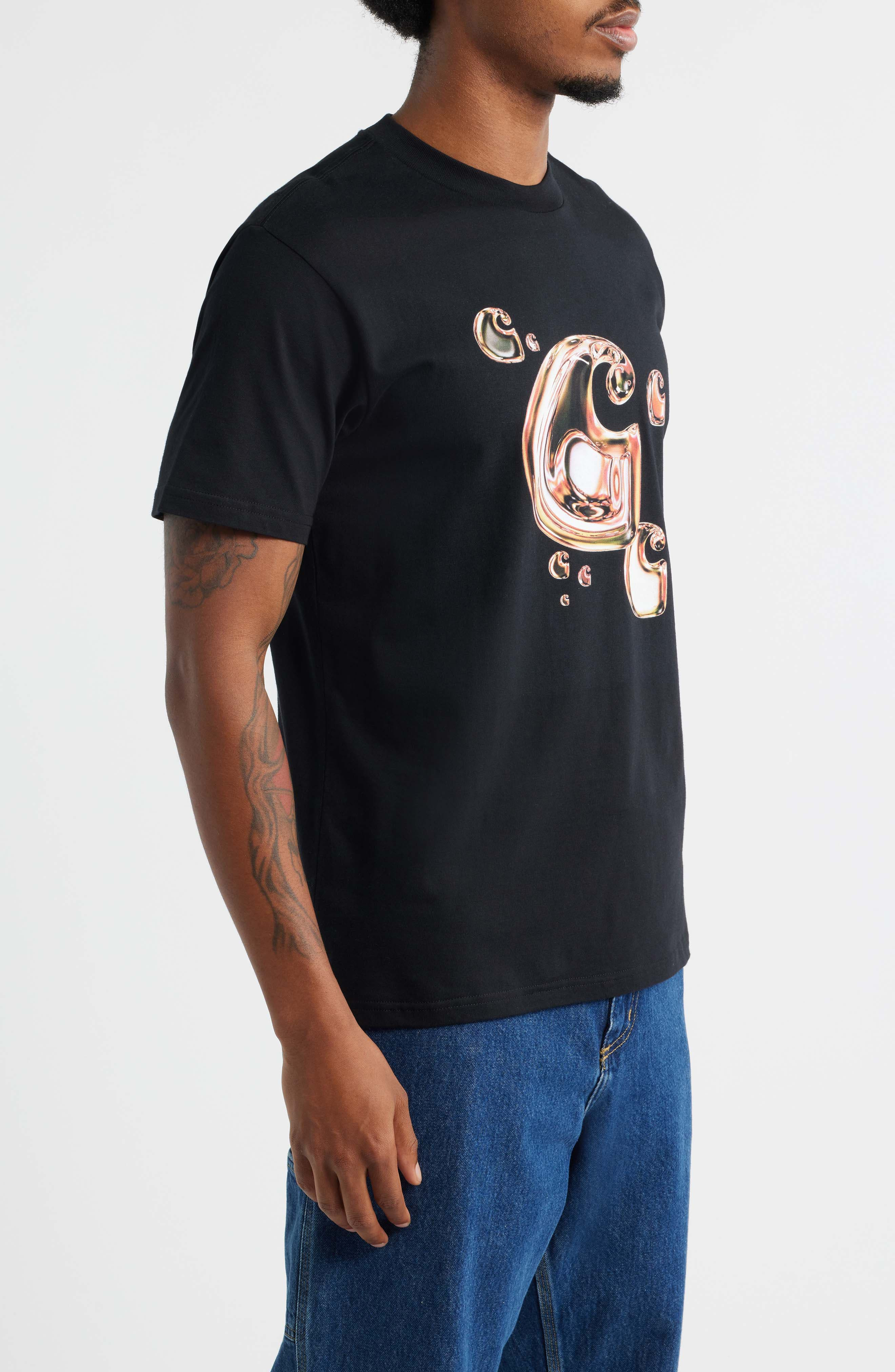 Carhartt Work In Progress Solar Chrome C-Logo Organic Cotton Graphic T-Shirt in Black at Nordstrom - 3