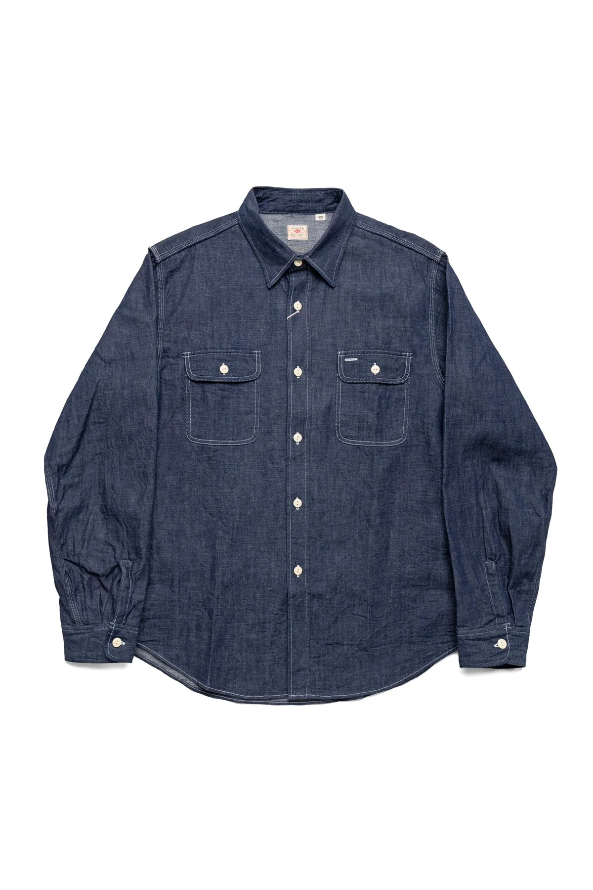 Blue Denim L/S Work Shirt - Washed - 1