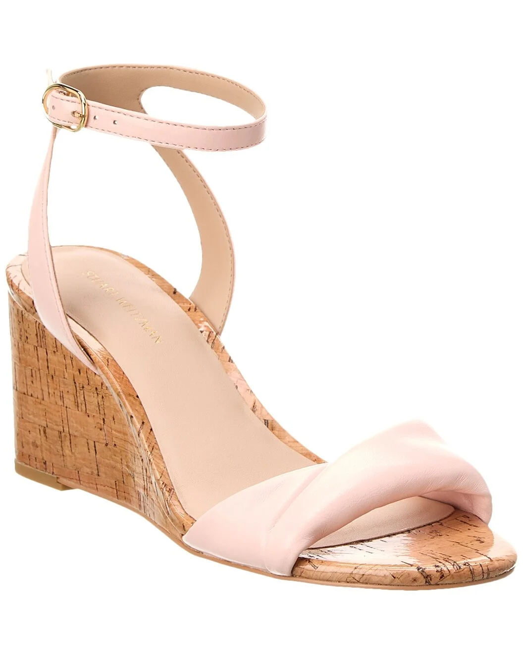 Stuart Weitzman Everly 75 Leather Wedge Sandal - 1
