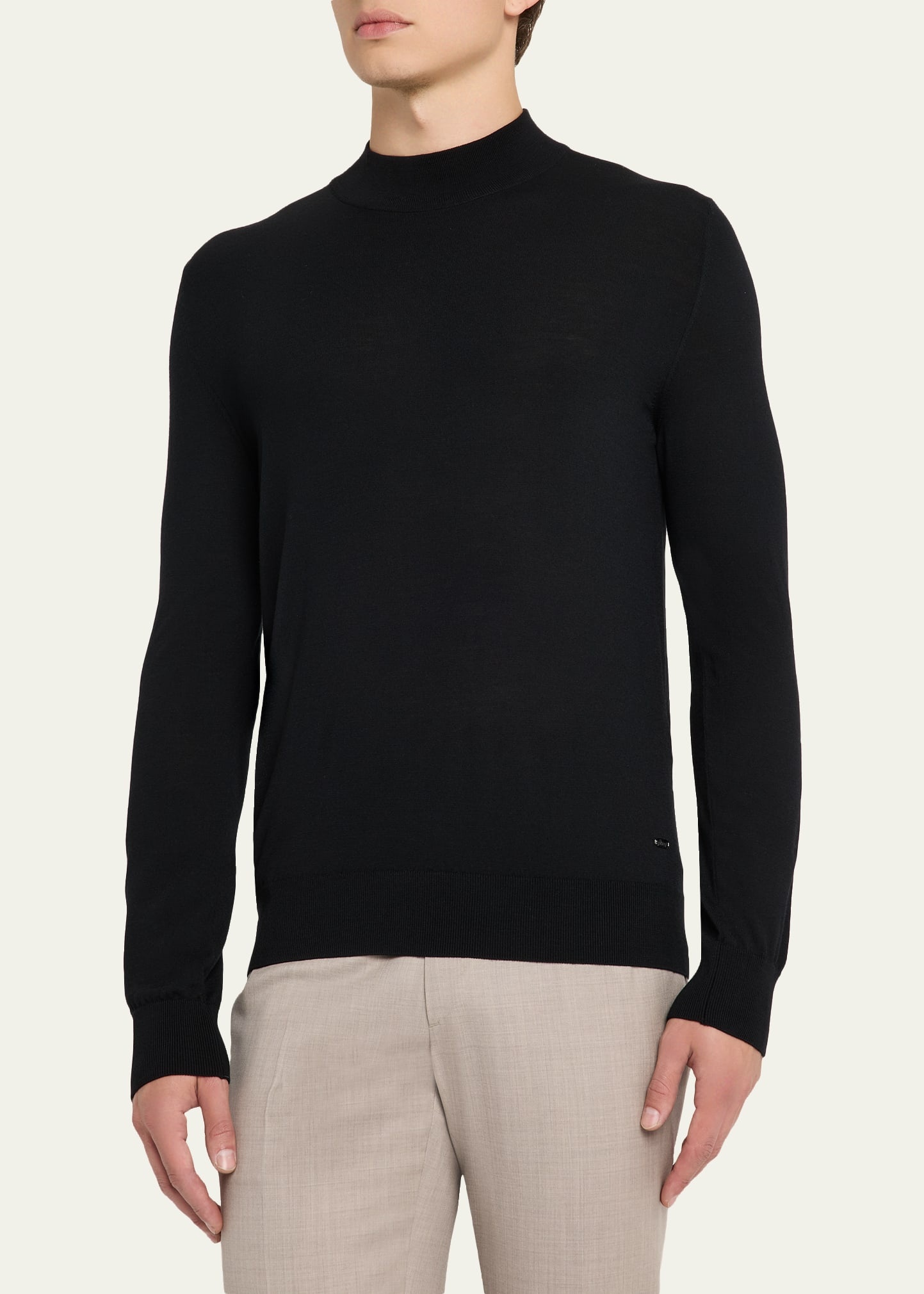 Men's 18gg Wool Mock Neck Sweater - 4