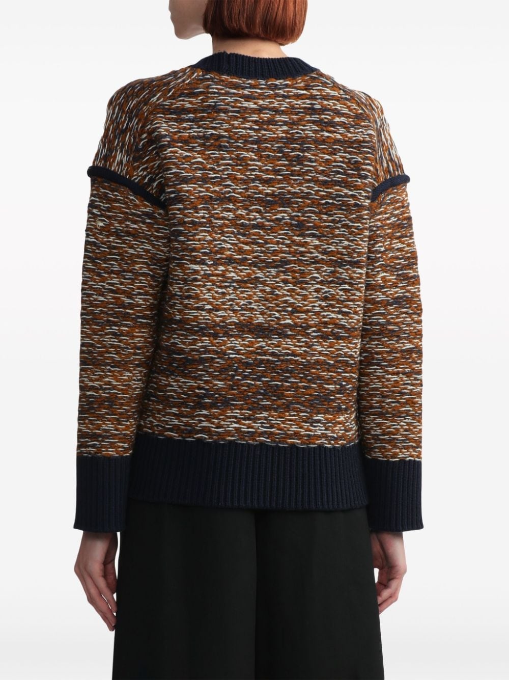 high-neck jacquard wool jumper - 4