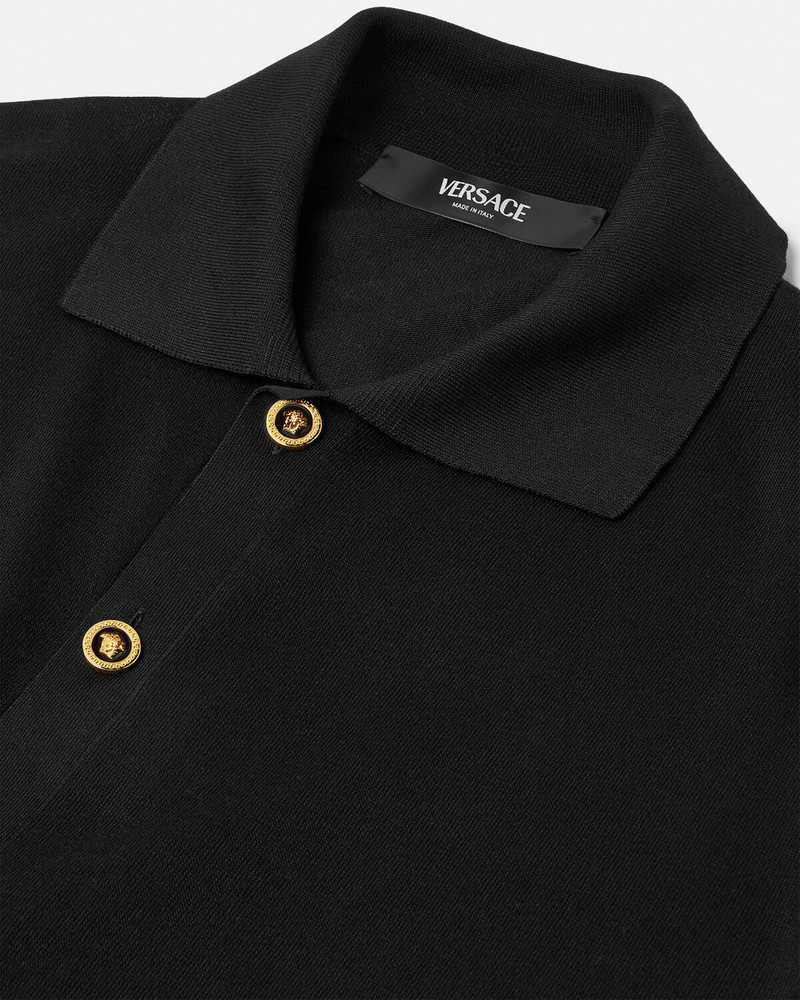VERSACE Silk-Blend Knit Polo Cardigan outlook