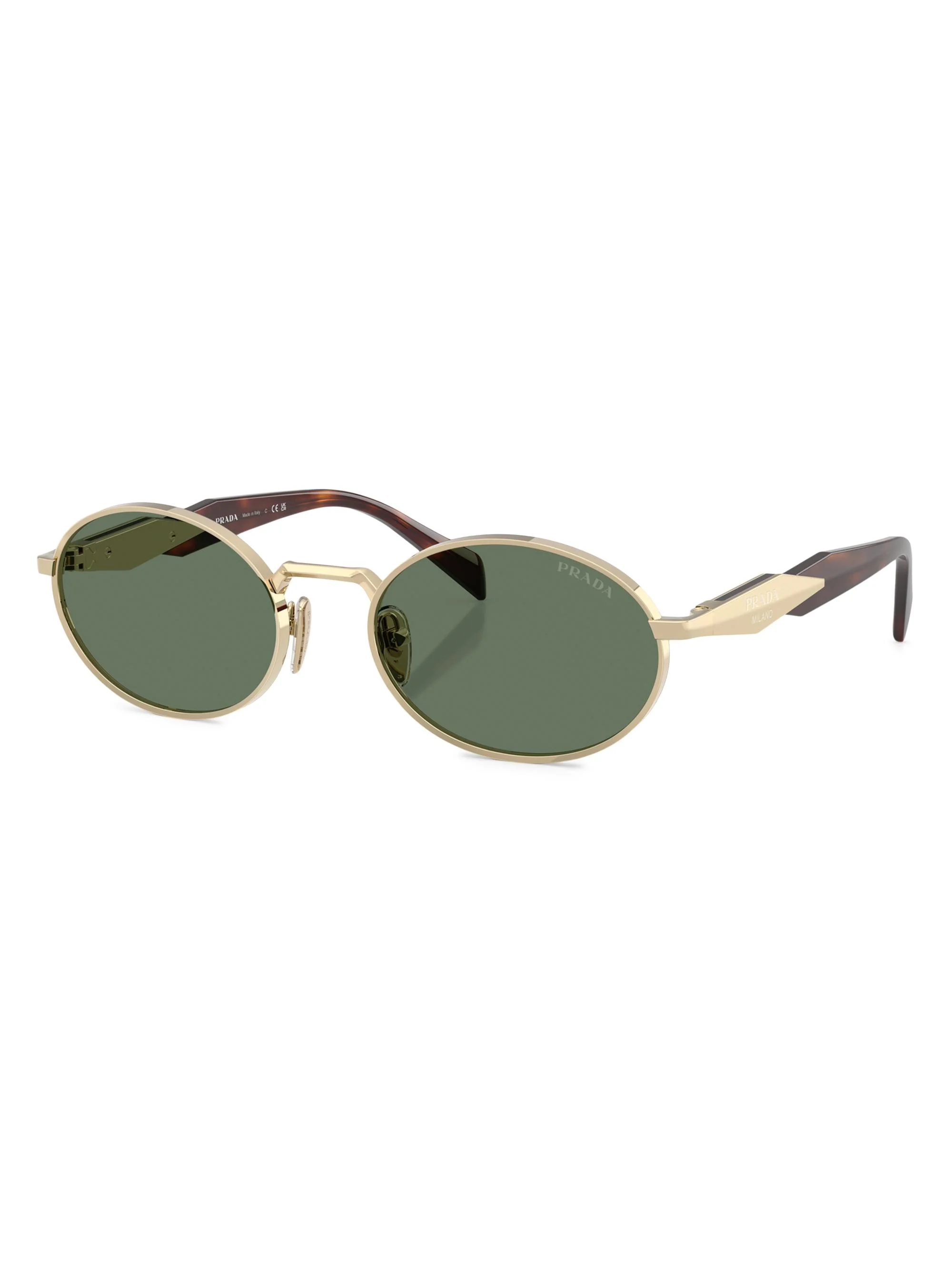 Men's 55MM Oval Sunglasses - Dark Green - 1