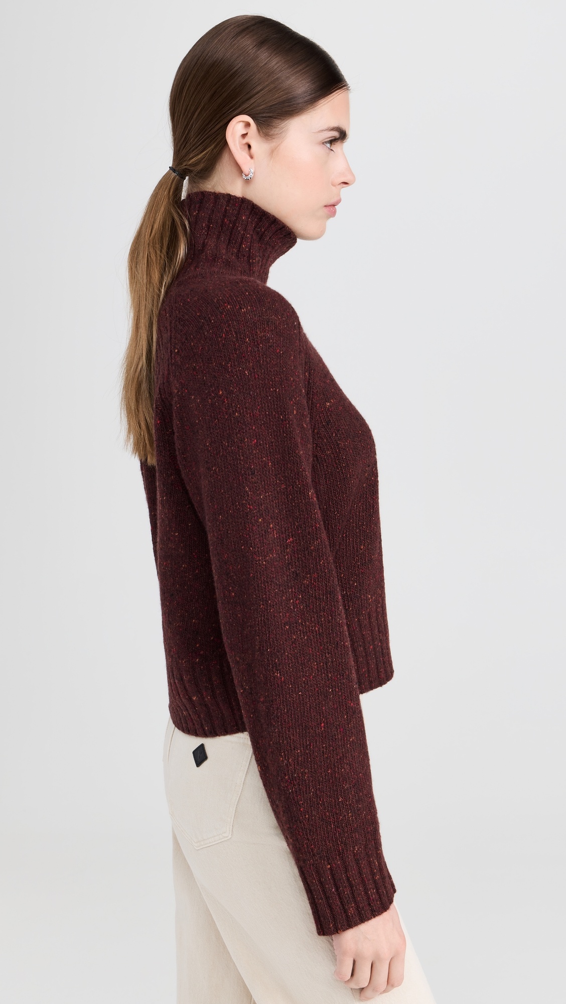 Cropped Turtleneck in Recycled Cashmere - 3