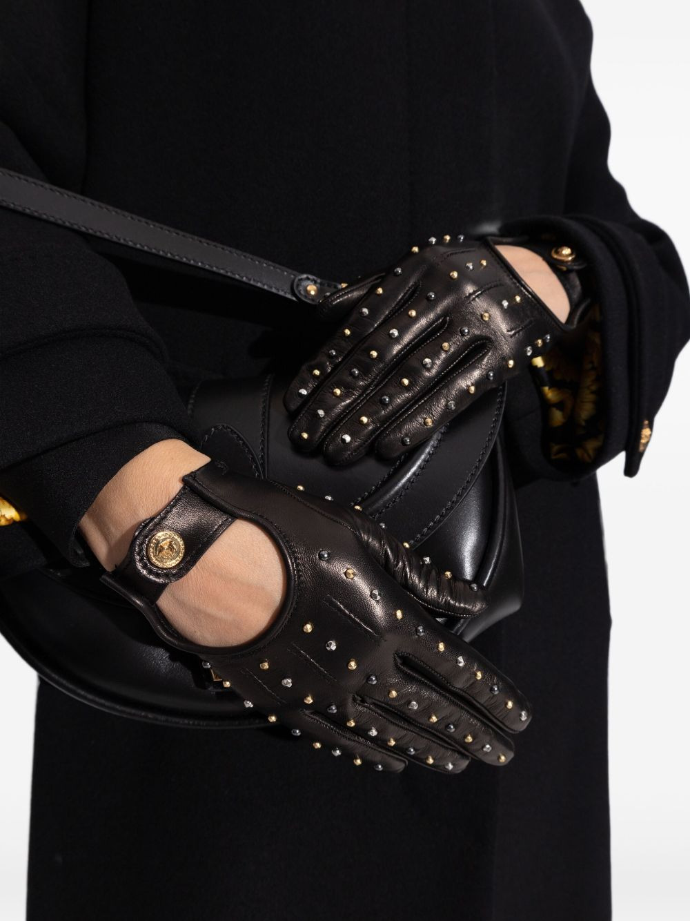 studded leather gloves - 5