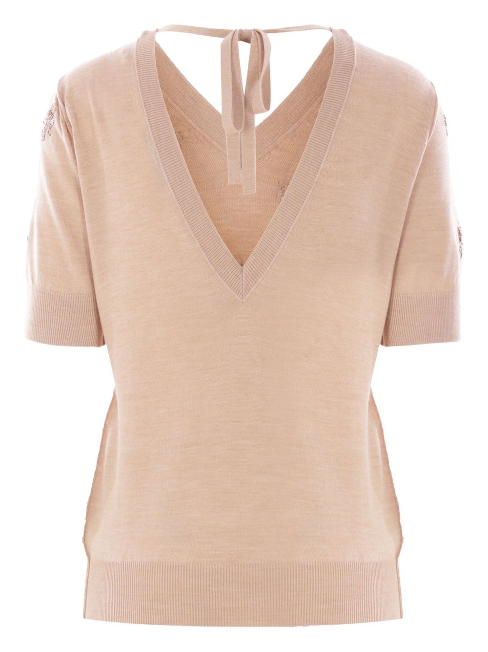 wool cropped sweater - 2