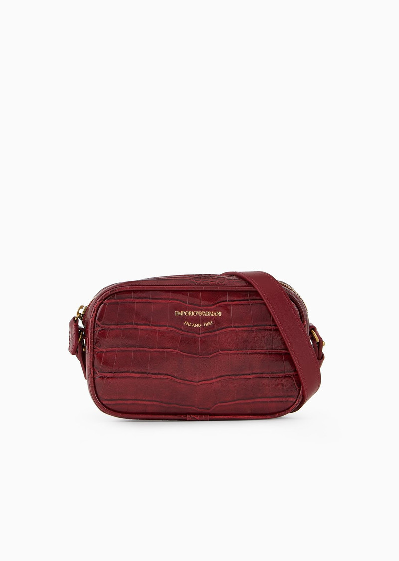 Mock croc camera case with shoulder strap 1