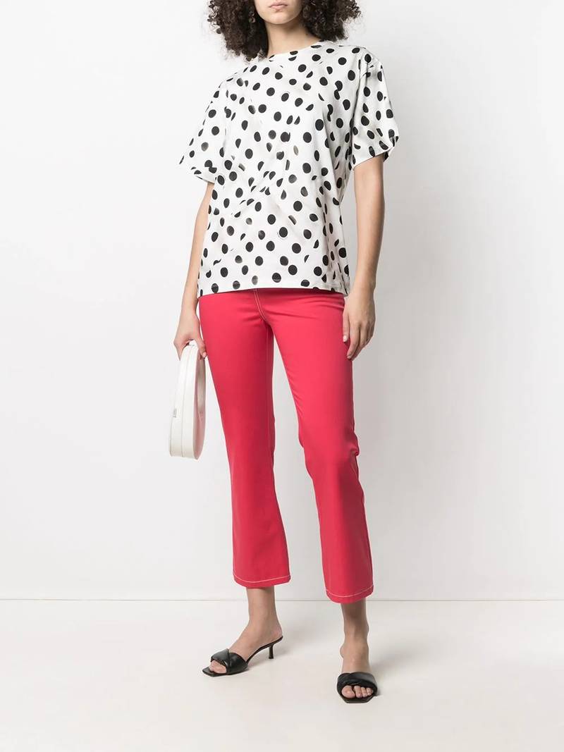 Moschino high-rise flared cotton jeans outlook