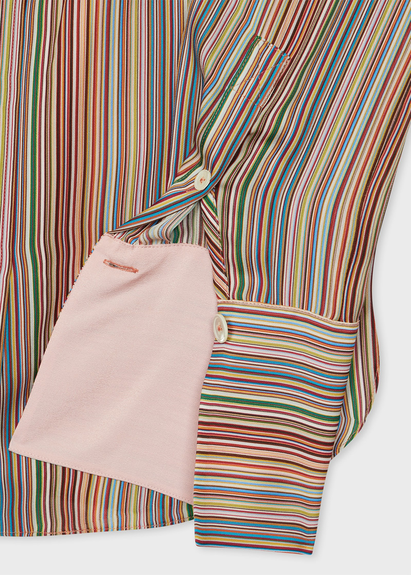 Paul Smith Women's 'Signature Stripe' Silk Georgette Shirt outlook