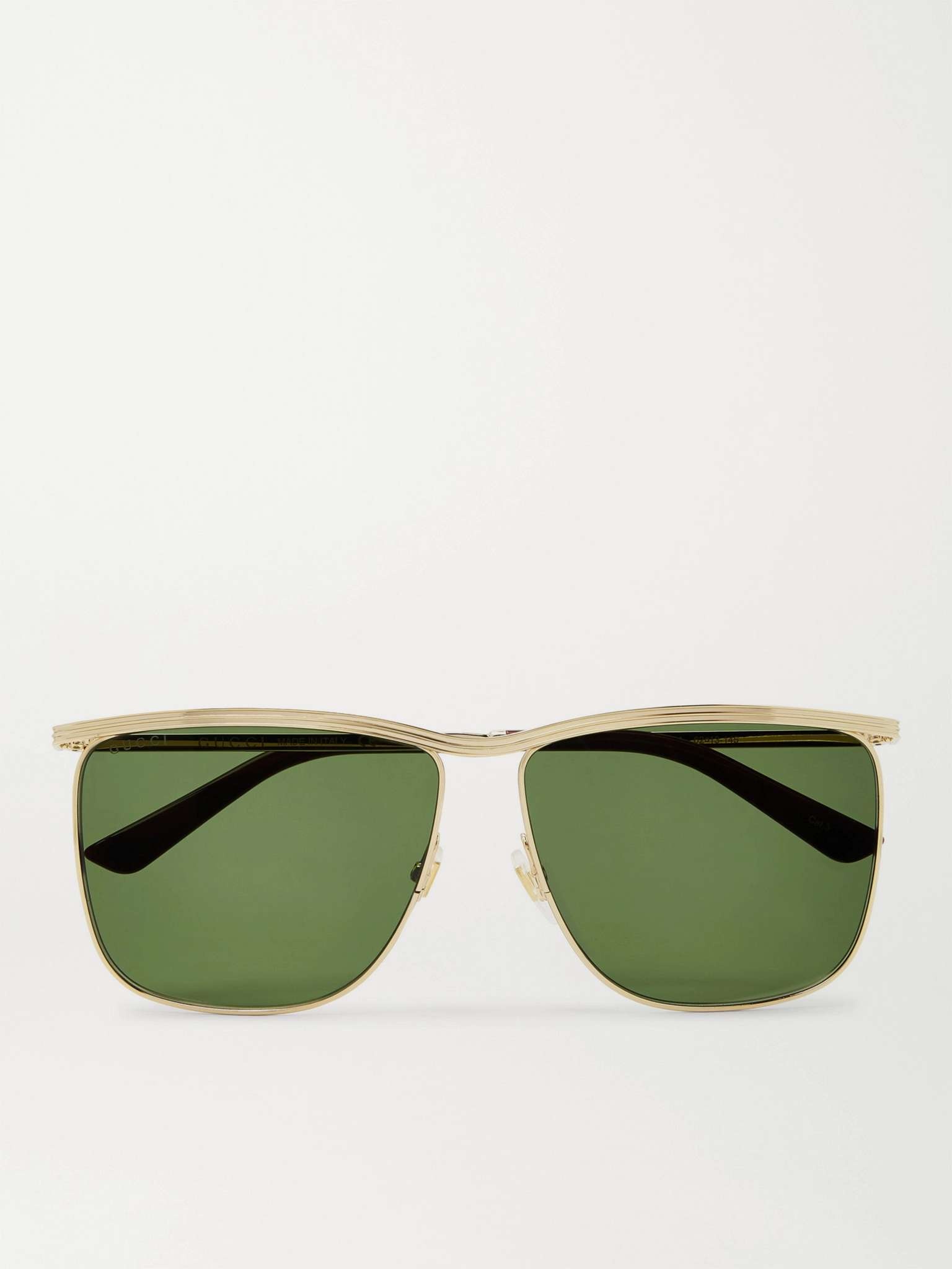 D-Frame Gold-Tone Sunglasses - 1