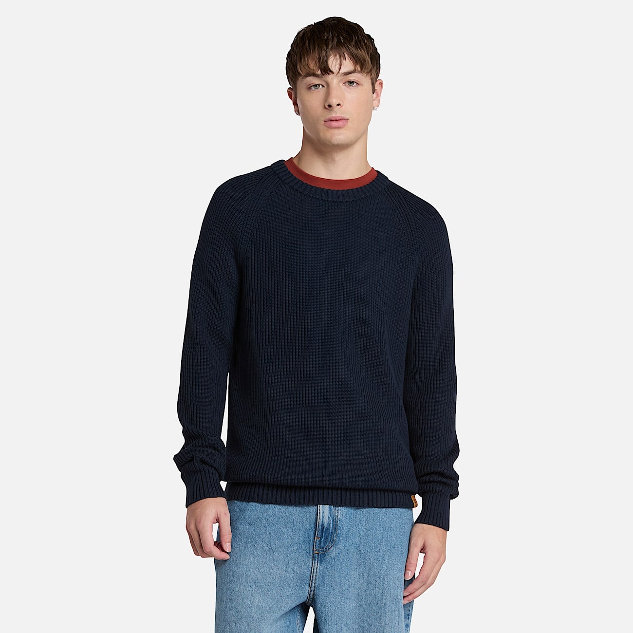 Men's Raglan Sleeve Ribbed Sweater - 2