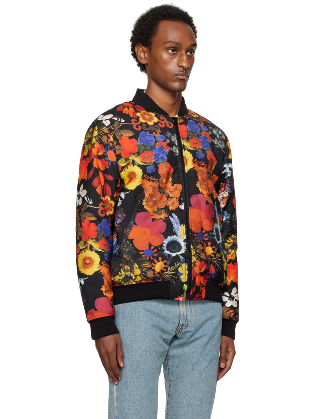 Multicolor Allover Flowers Bomber Jacket - 2