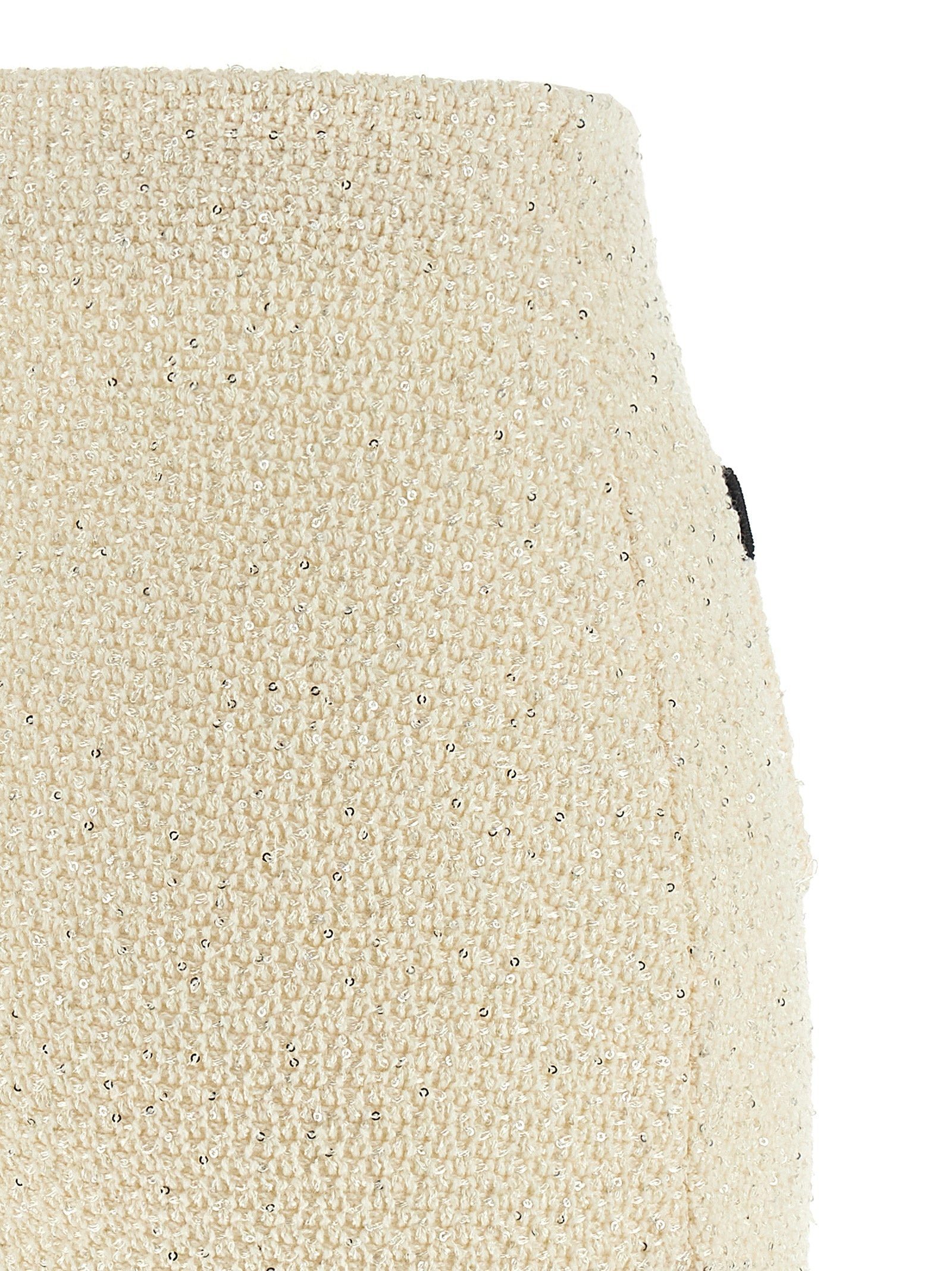 Self Portrait Women 'Cream Sequin Knit Mini' Skirt - 4
