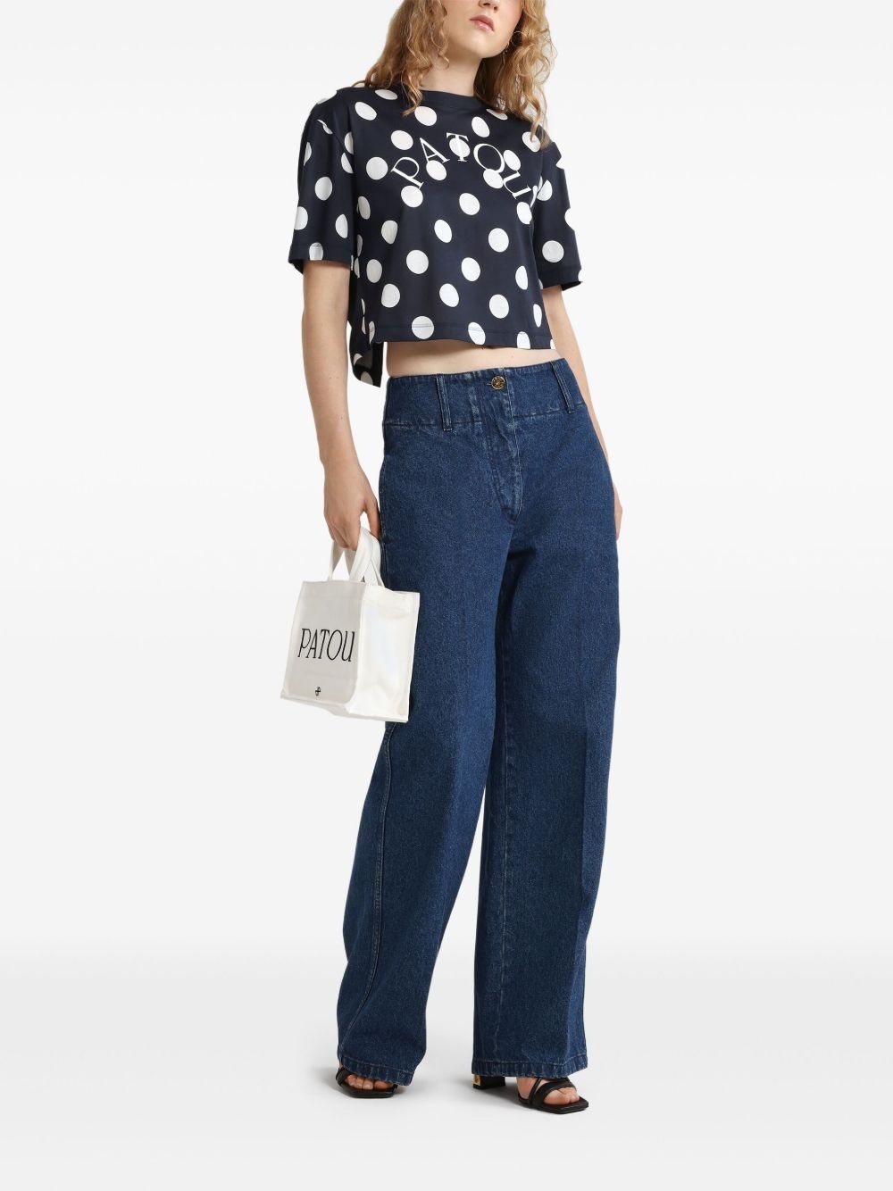 logo-print split-back T-shirt - 2