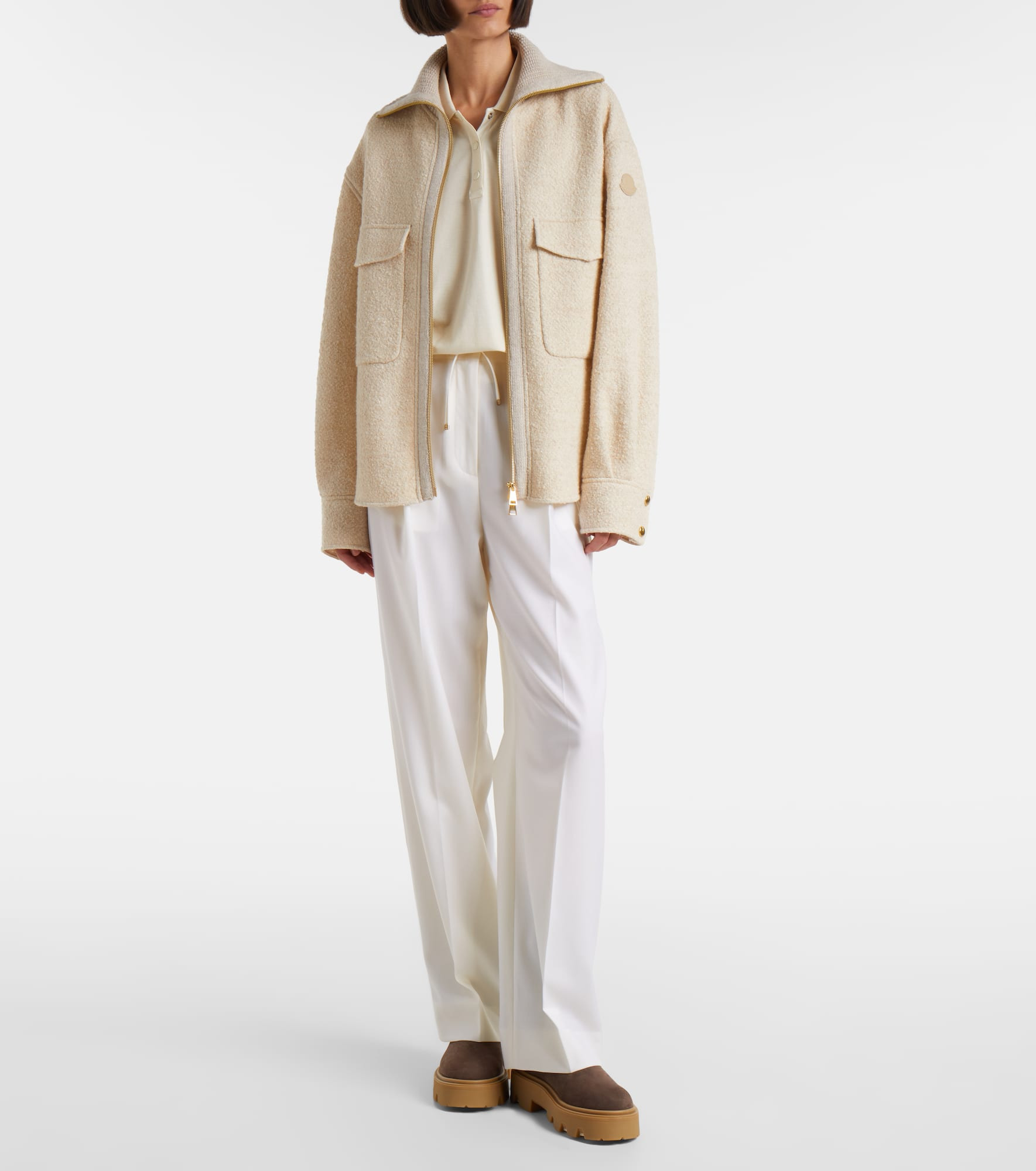 Pleated wool straight pants - 2