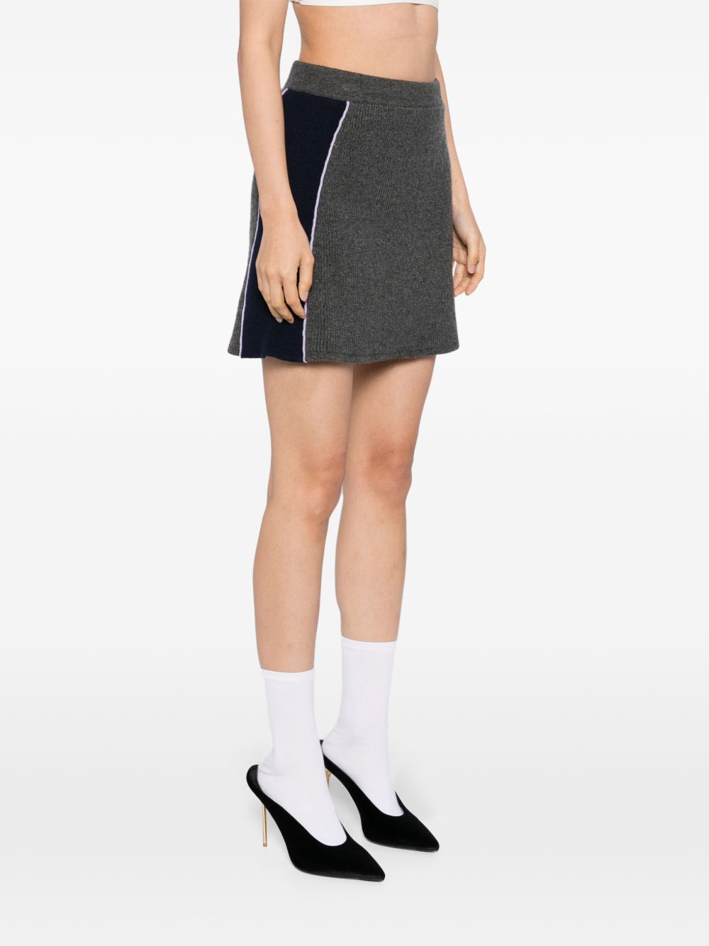 ribbed knit mini skirt - 3