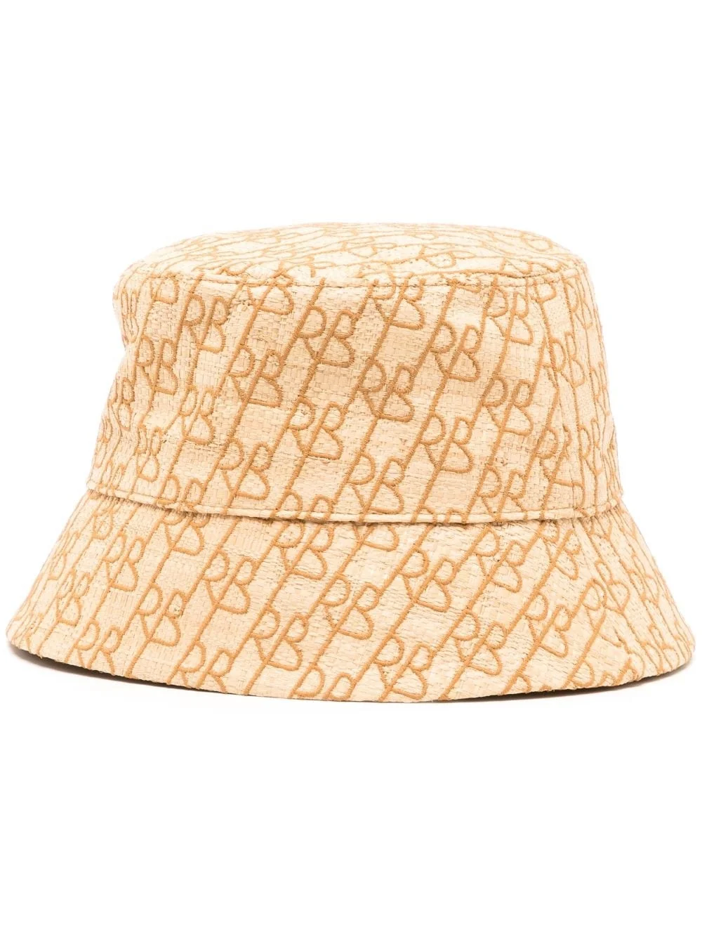 logo-print straw bucket hat - 1