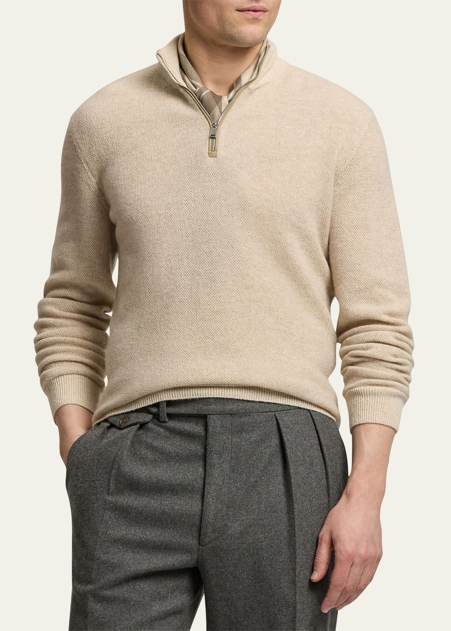 Men's Cashmere Half-Zip Sweater - 4