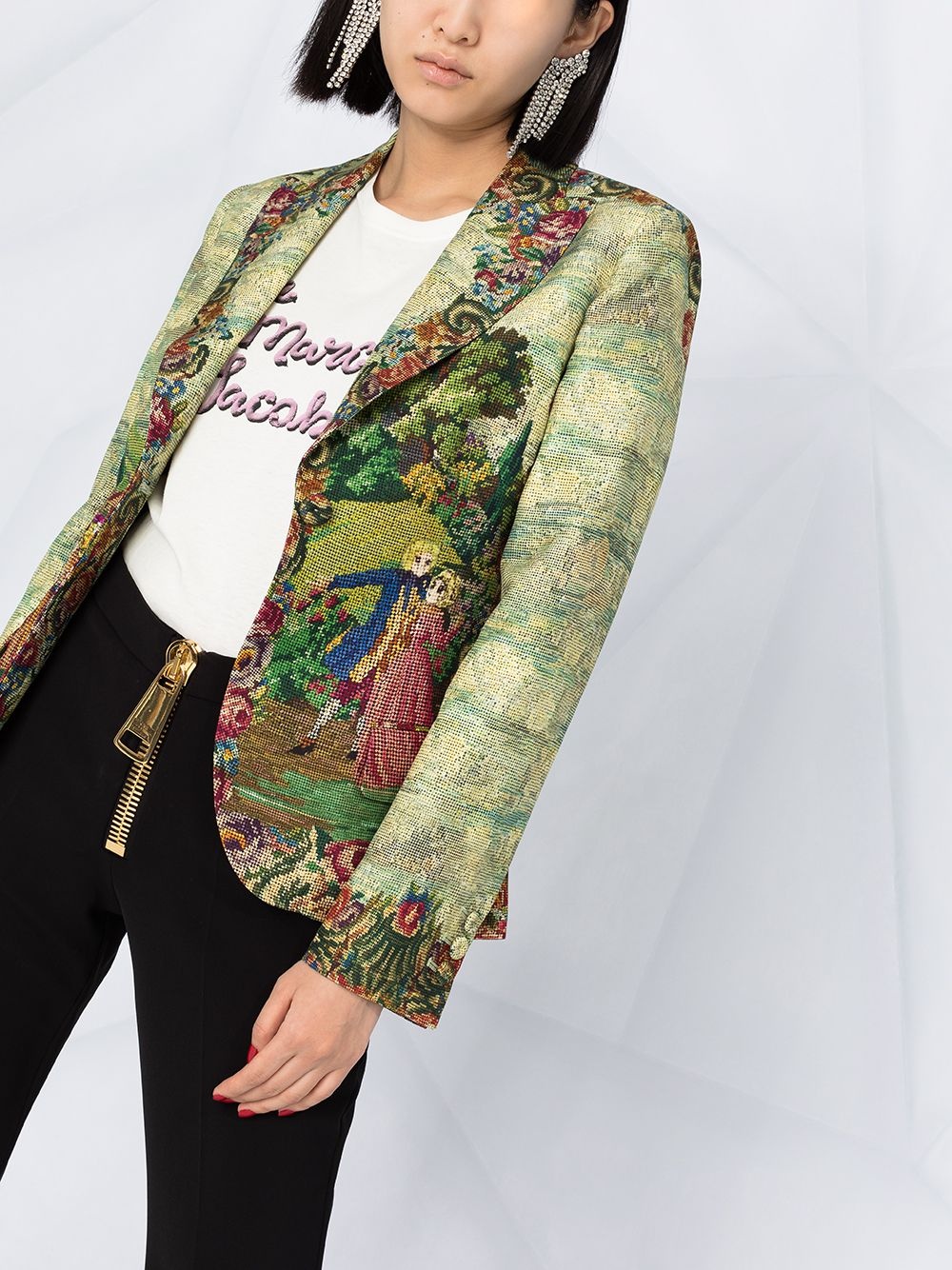 garden print blazer - 5