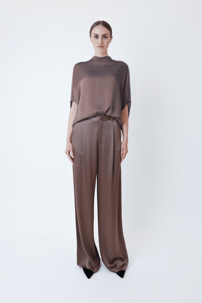 LAPOINTE Satin Relaxed Pleated Pant outlook