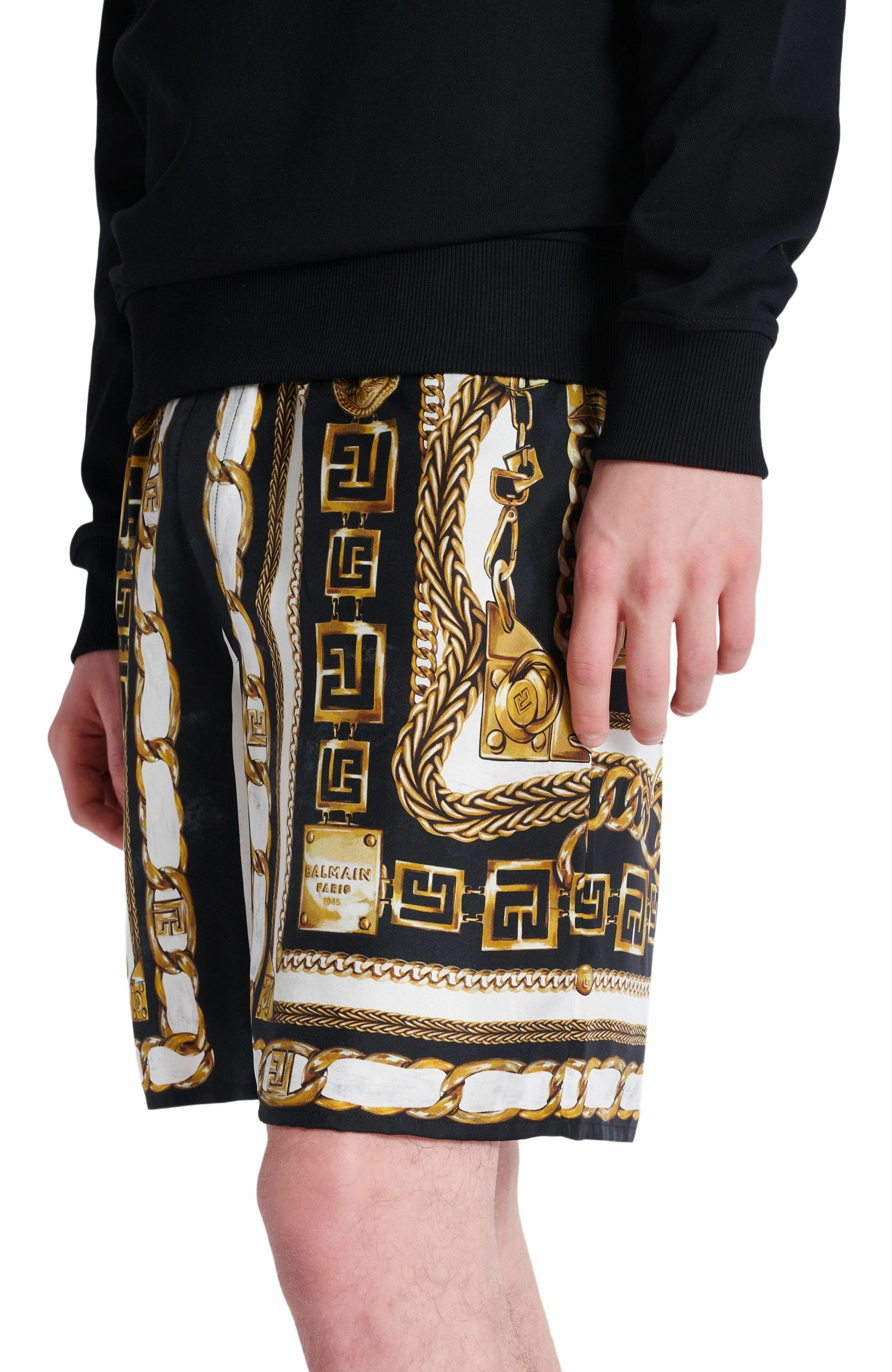 Balmain Slinky printed shorts with Foulard Chaînes pattern in Multicolor at Nordstrom - 5