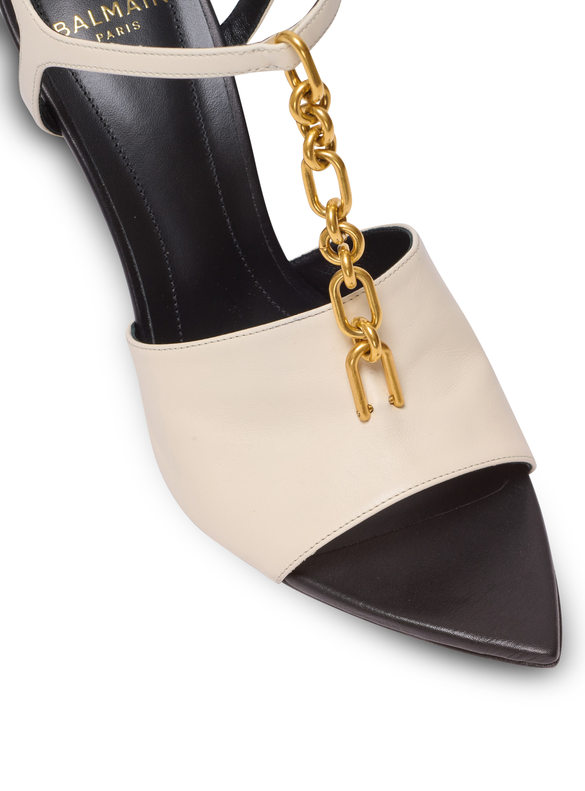 Sync leather sandals with heel - 5