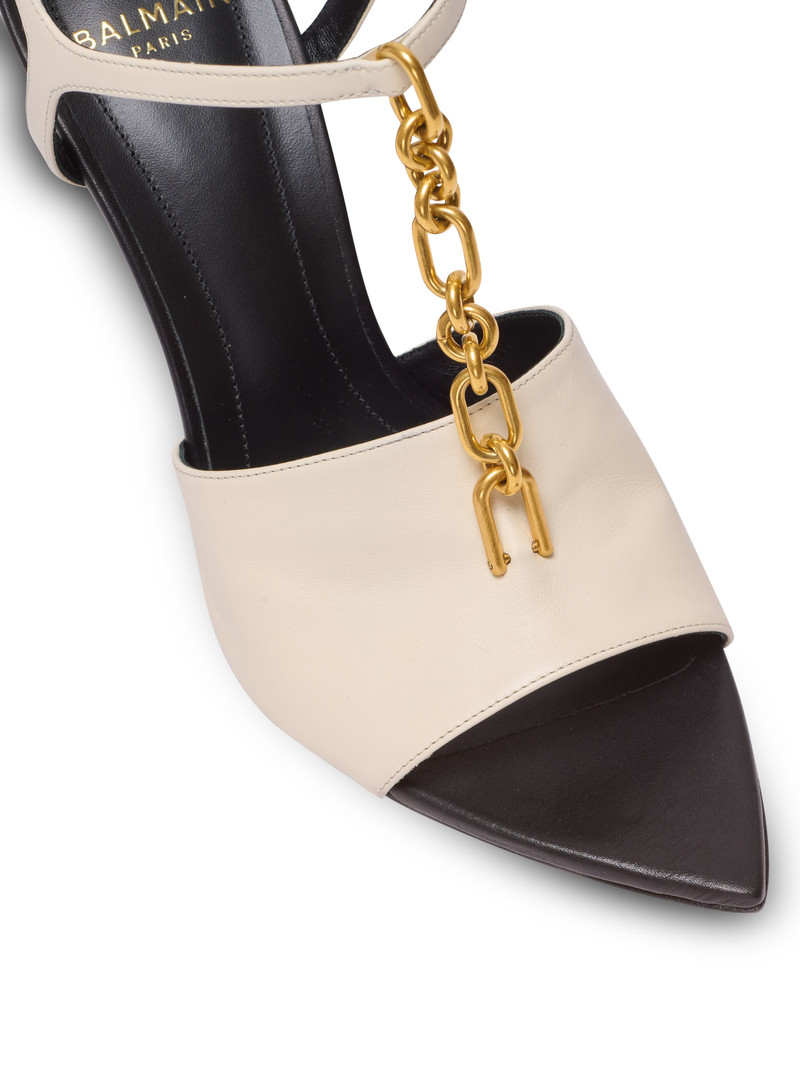 Sync leather sandals with heel 5