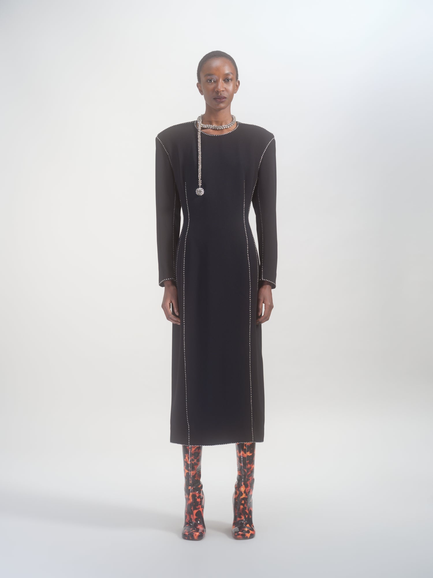 WAISTED MIDI DRESS - 5