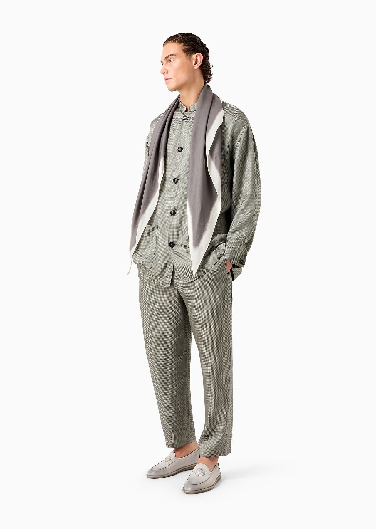 Single-breasted viscose-blend jacquard jacket - 4