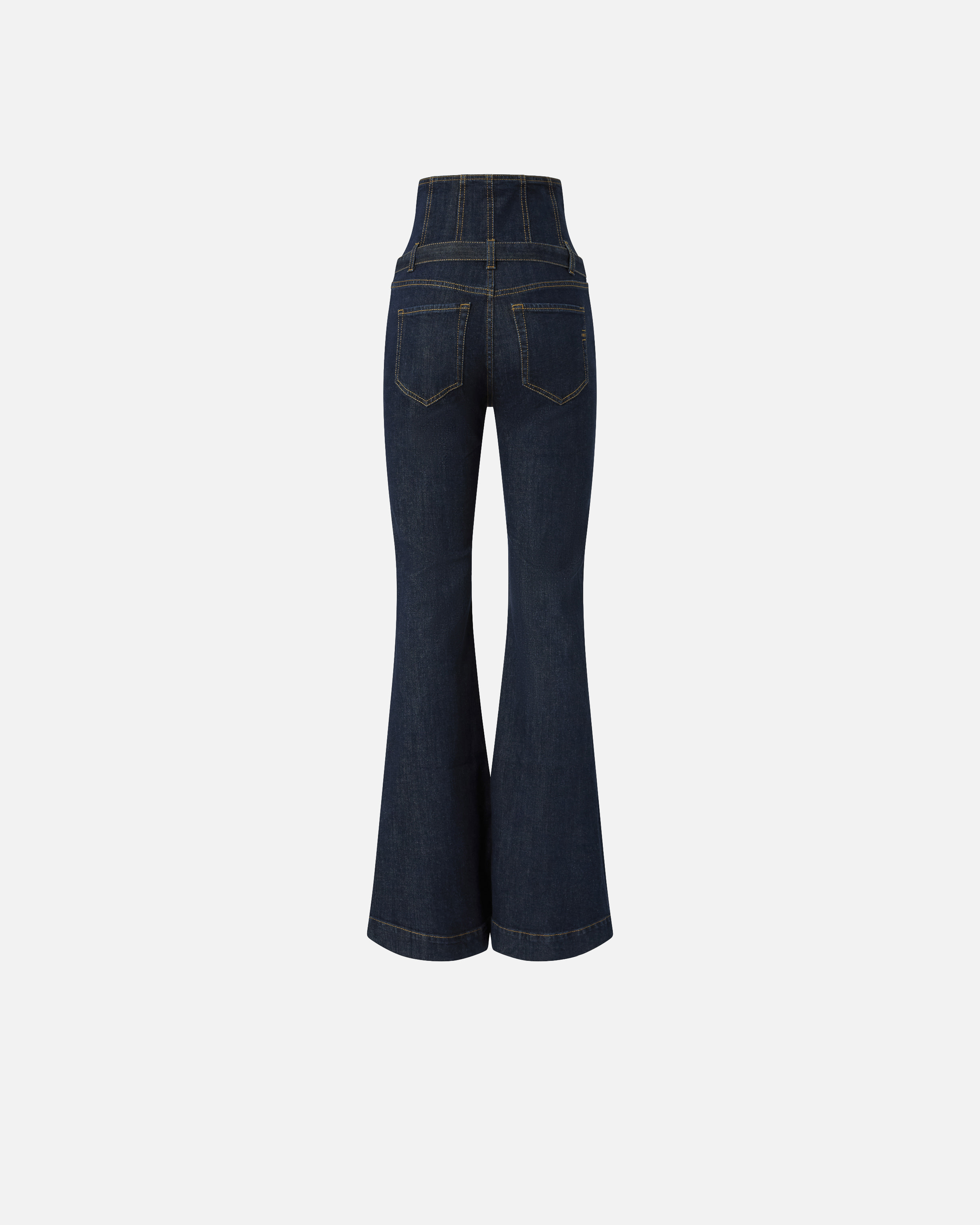 FLARED HIGH-WAISTED BUSTIER JEANS - 2