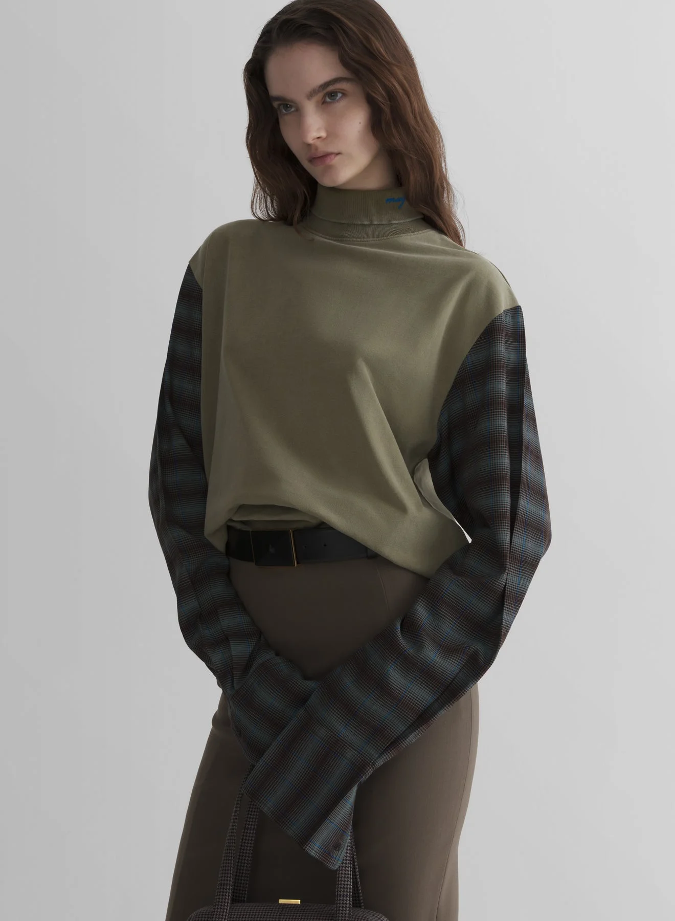 kaki shirt sleeves t-shirt - 1
