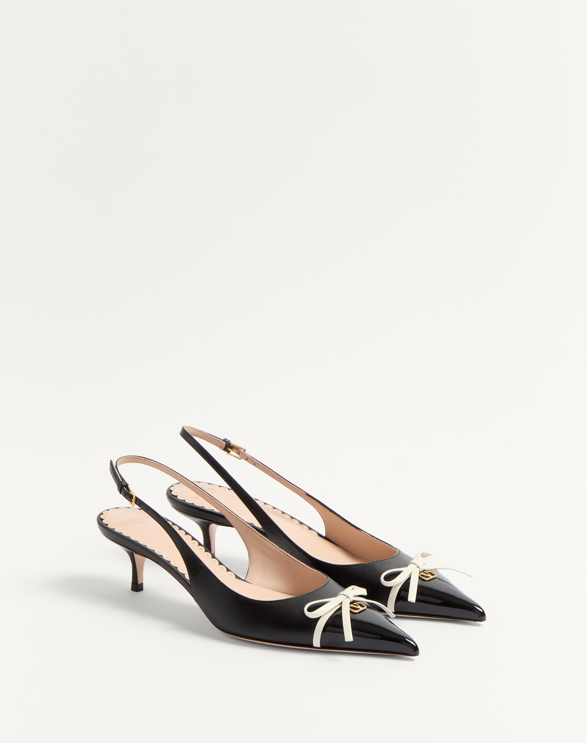 BEPOINTY SLINGBACK PUMP IN PATENT LEATHER AND KIDSKIN 45MM - 3