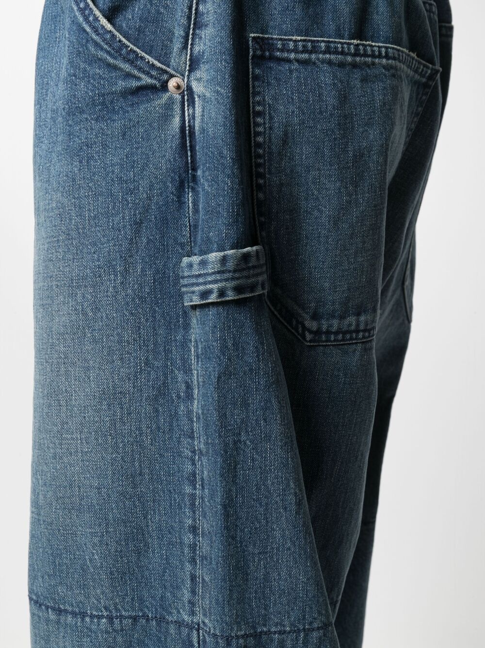 drawstring wide-leg jeans - 5