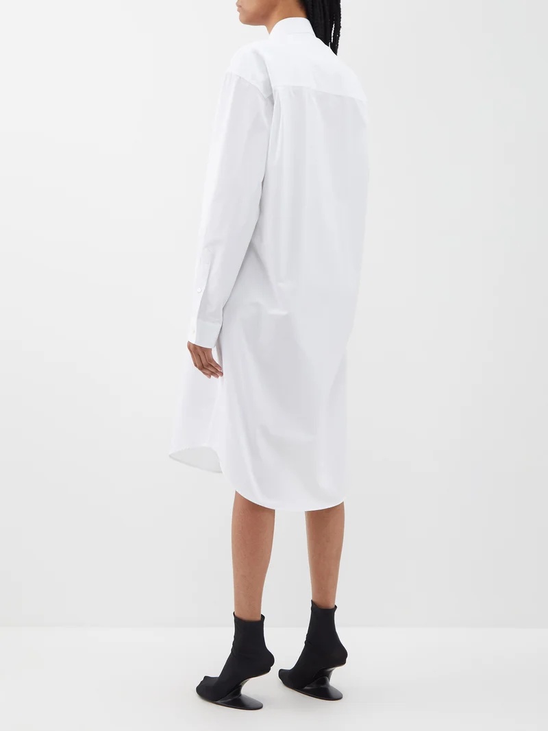 BALENCIAGA Hourglass cotton-poplin midi shirt dress