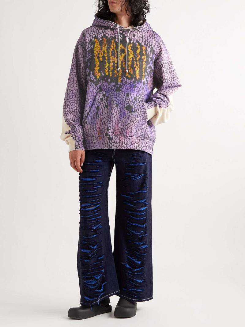 Marni Snake Logo-Print Hoodie outlook