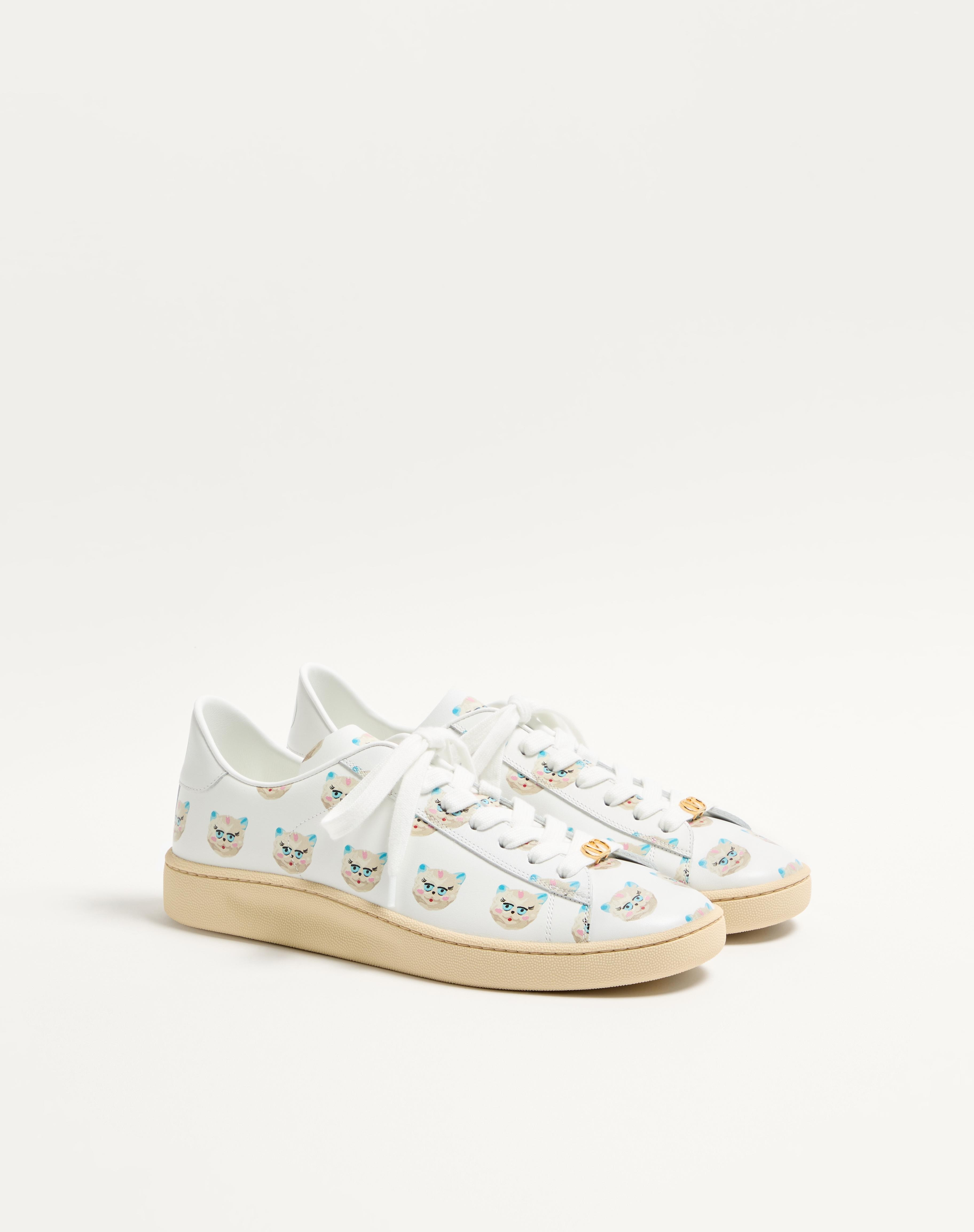 ROYCO SNEAKER IN NAPPA CALFSKIN WITH LE CHAT DE LA MAISON MOTIF - 3