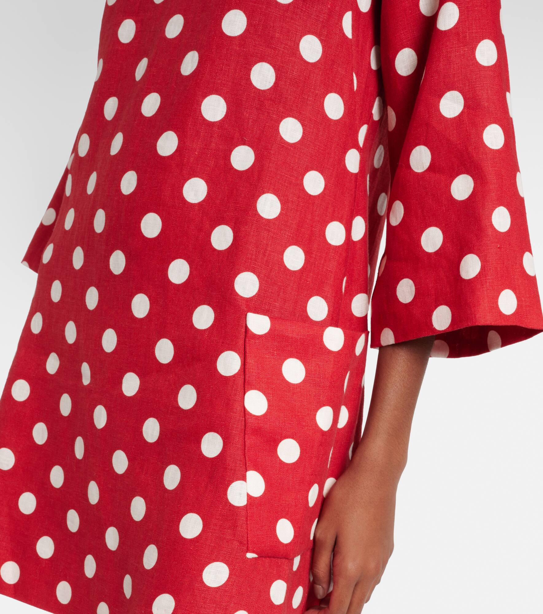 Nina polka-dot linen minidress - 5