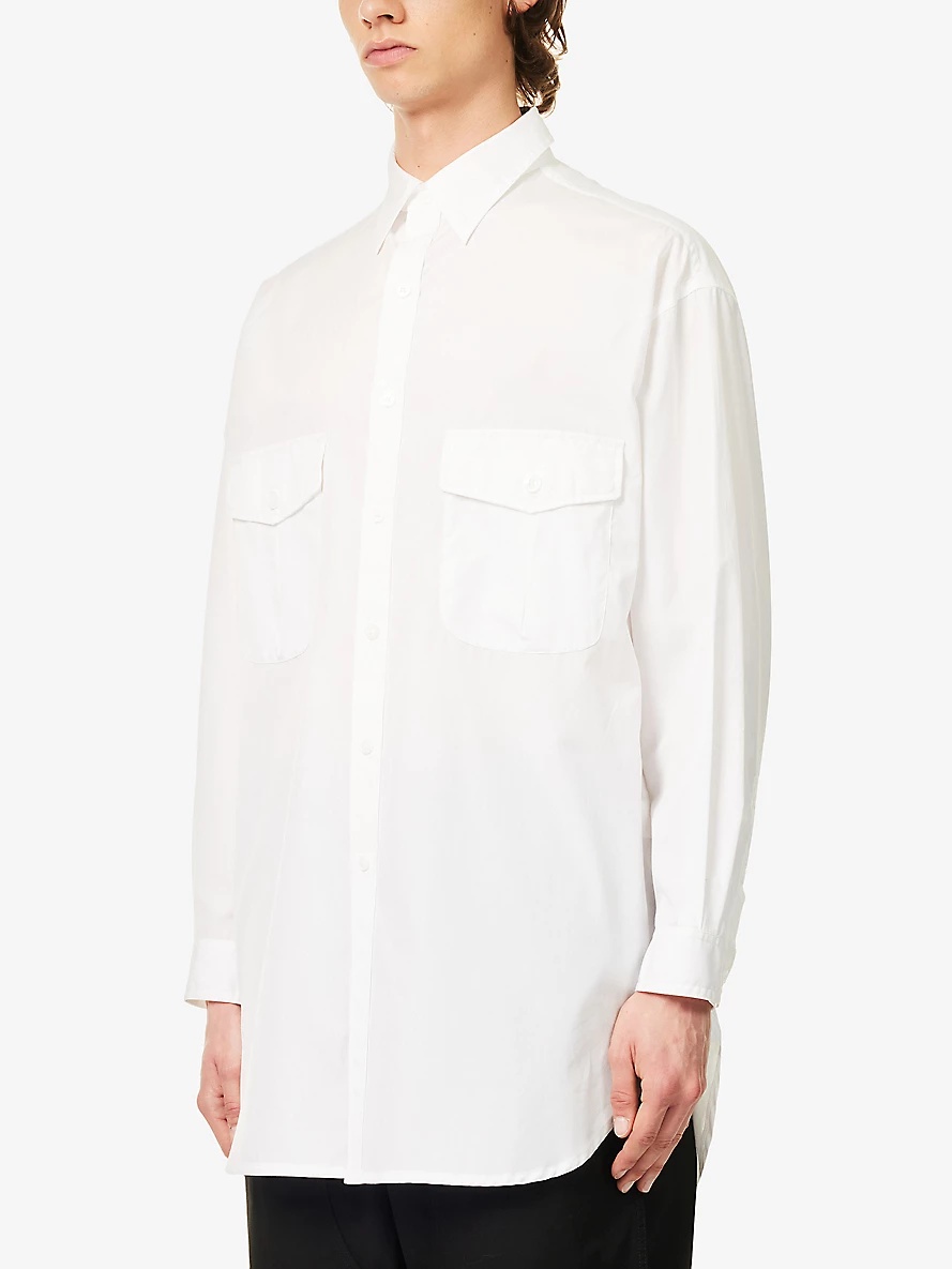 Chest-pocket relaxed-fit cotton shirt - 3
