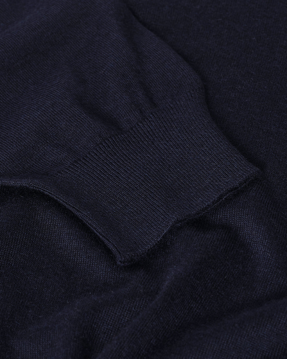 Superfine Cashmere Navy Roll Neck Jumper - 6