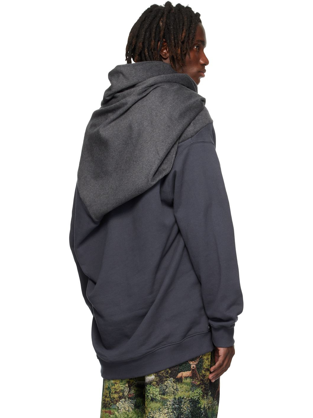 SSENSE Exclusive Gray Loopsweater Hoodie - 3