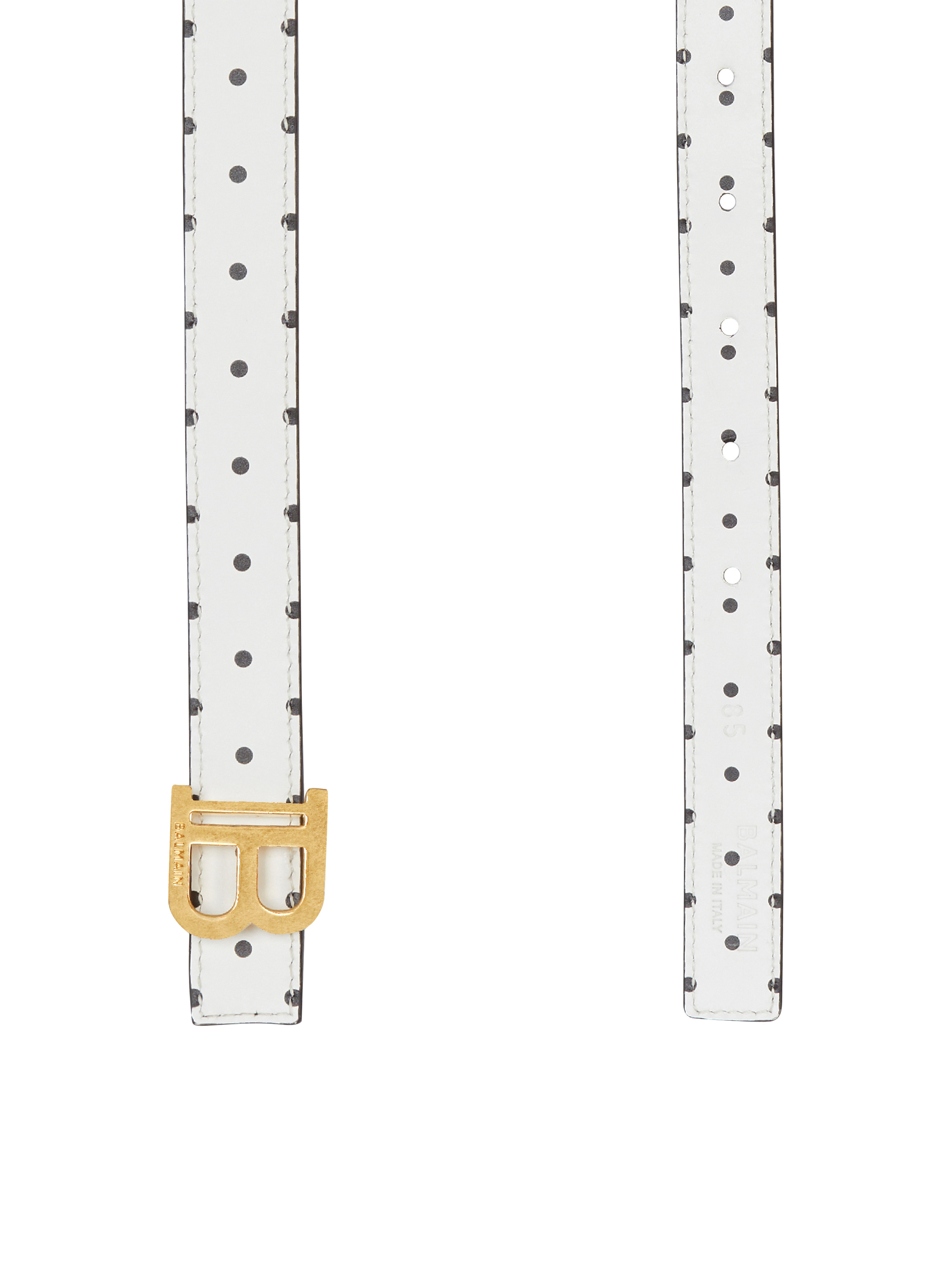 Thin reversible calfskin B-Belt with Polka Dots print - 5