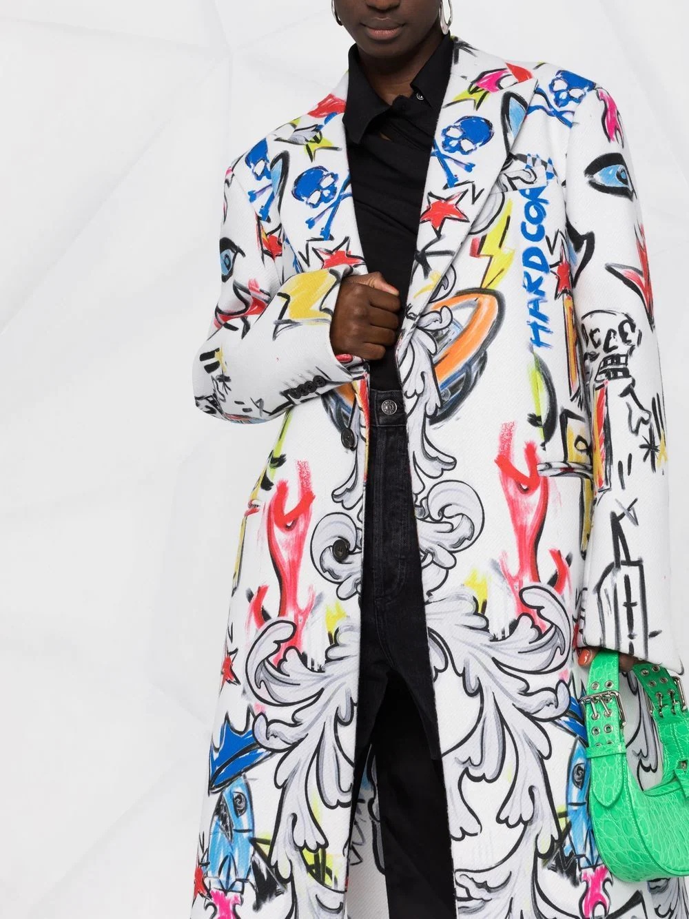 Agnelli graffiti-print single-breasted coat - 5