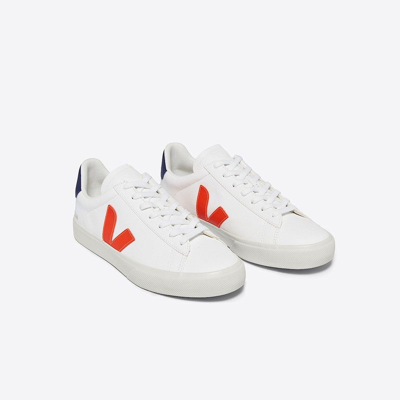 VEJA CAMPO LEATHER WHITE ORANGE FLUO outlook