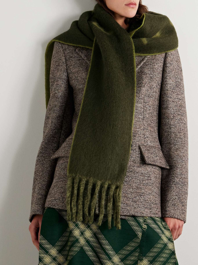 Burberry Fringed alpaca-blend jacquard scarf outlook