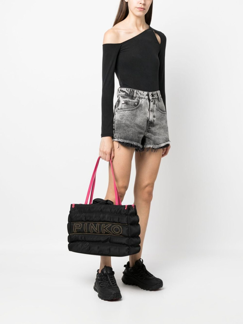 PINKO logo-embellished quilted tote bag outlook