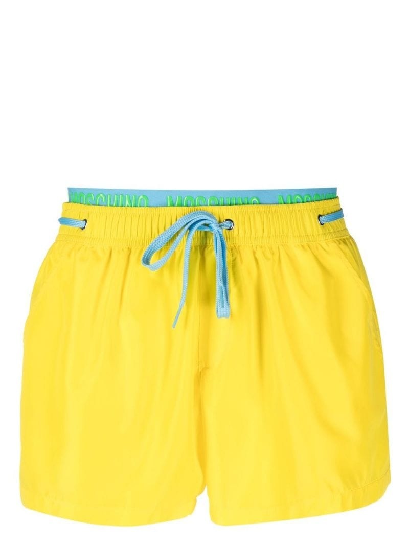 logo-embossed swim shorts - 1