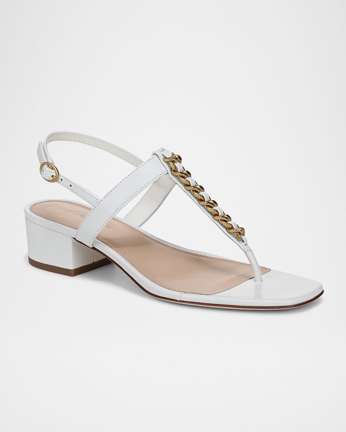 Andie Leather Chain Slingback Sandals - 3
