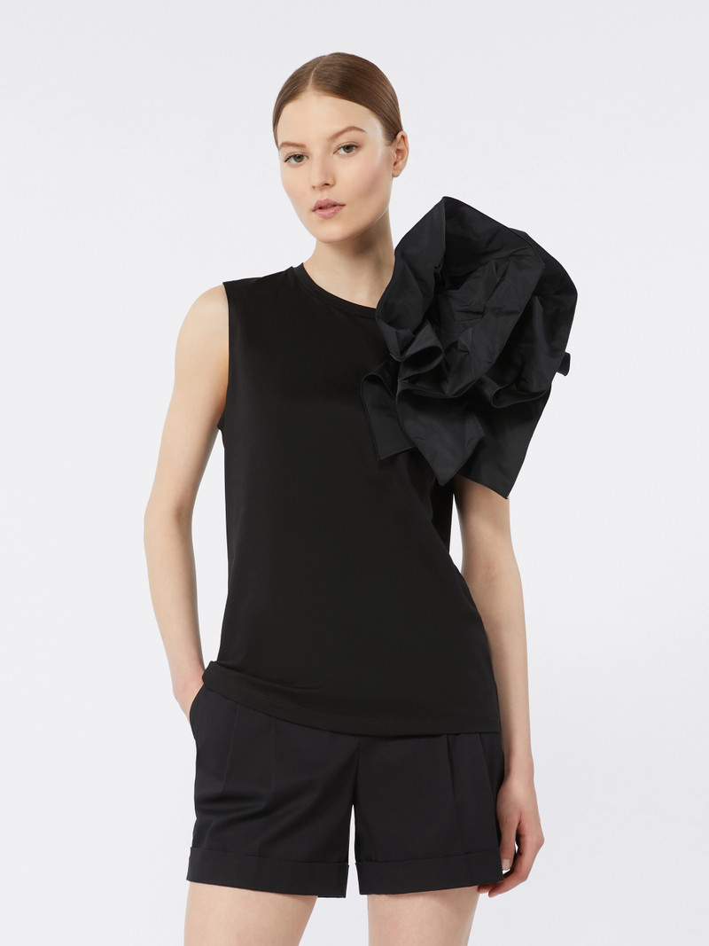 TAGLIO Cotton jersey T-shirt - BLACK 3